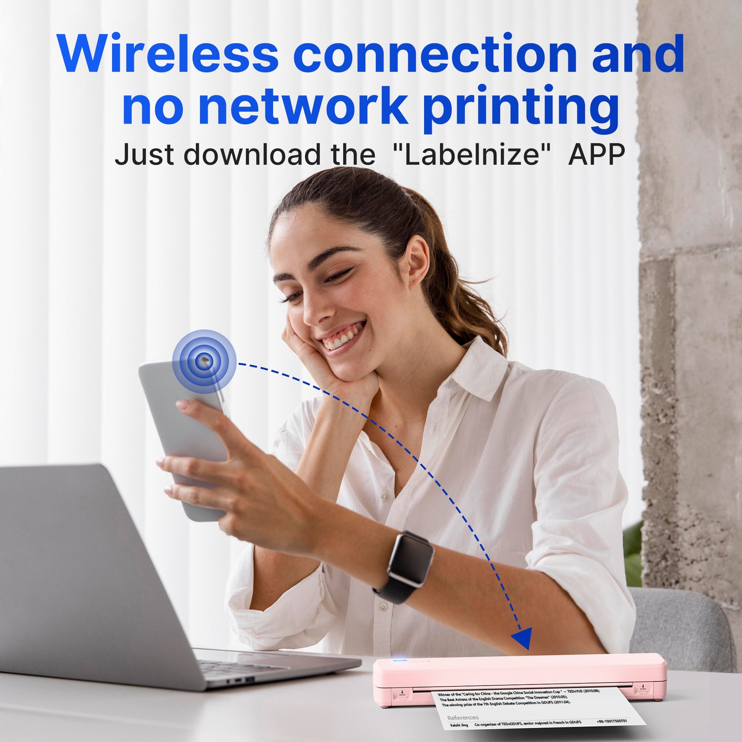 Mini Portable Wireless Thermal Printer | Inkless Bluetooth Travel Printer