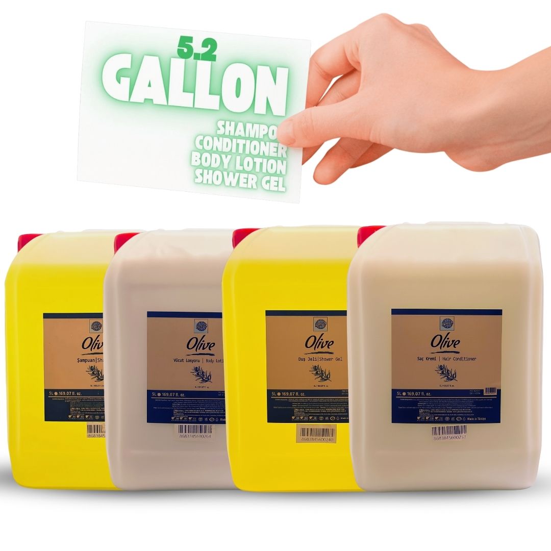 Roomsium Olive Care Set 5.2 Gallon Bulk | Hotel & Spa Toiletries