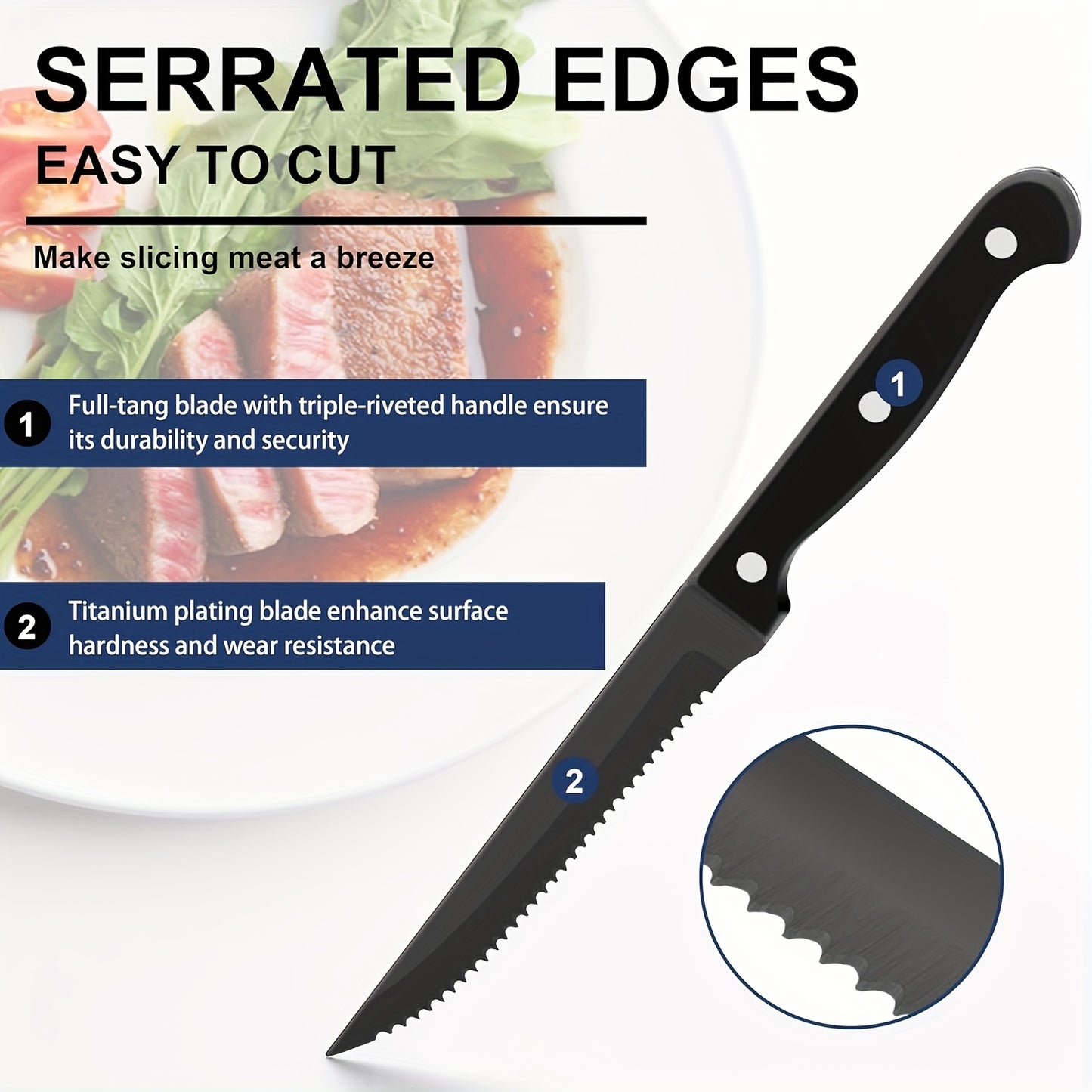 24/48-Piece Stainless Steel Silverware Set with Steak Knives – Mirror-Polished Tableware