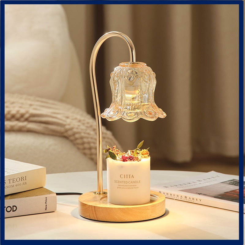 Lily of the Valley Aromatherapy Wax Melter – Solid Wood Candle Warmer Table Lamp