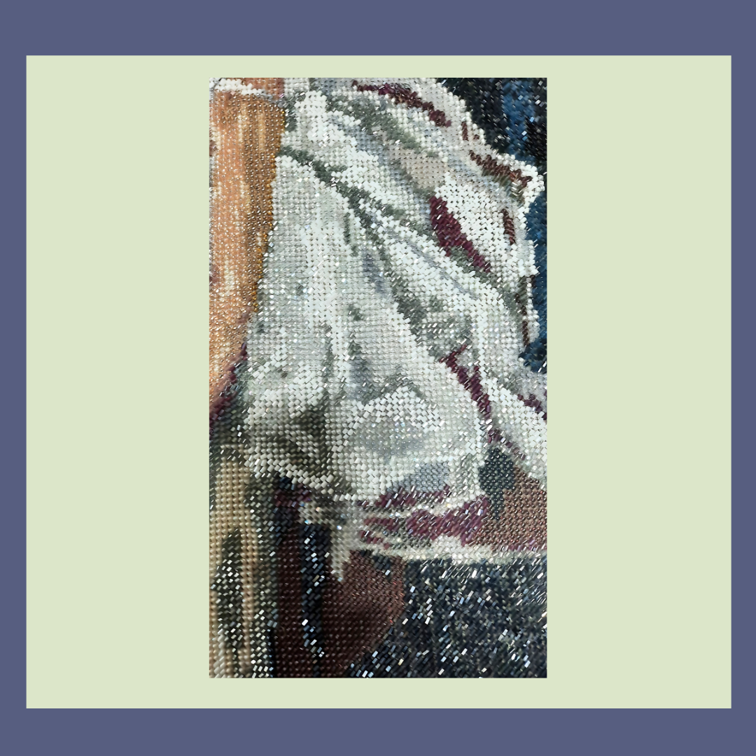 Handcrafted Beaded Ballerina Canvas Art – 39 x 50 cm