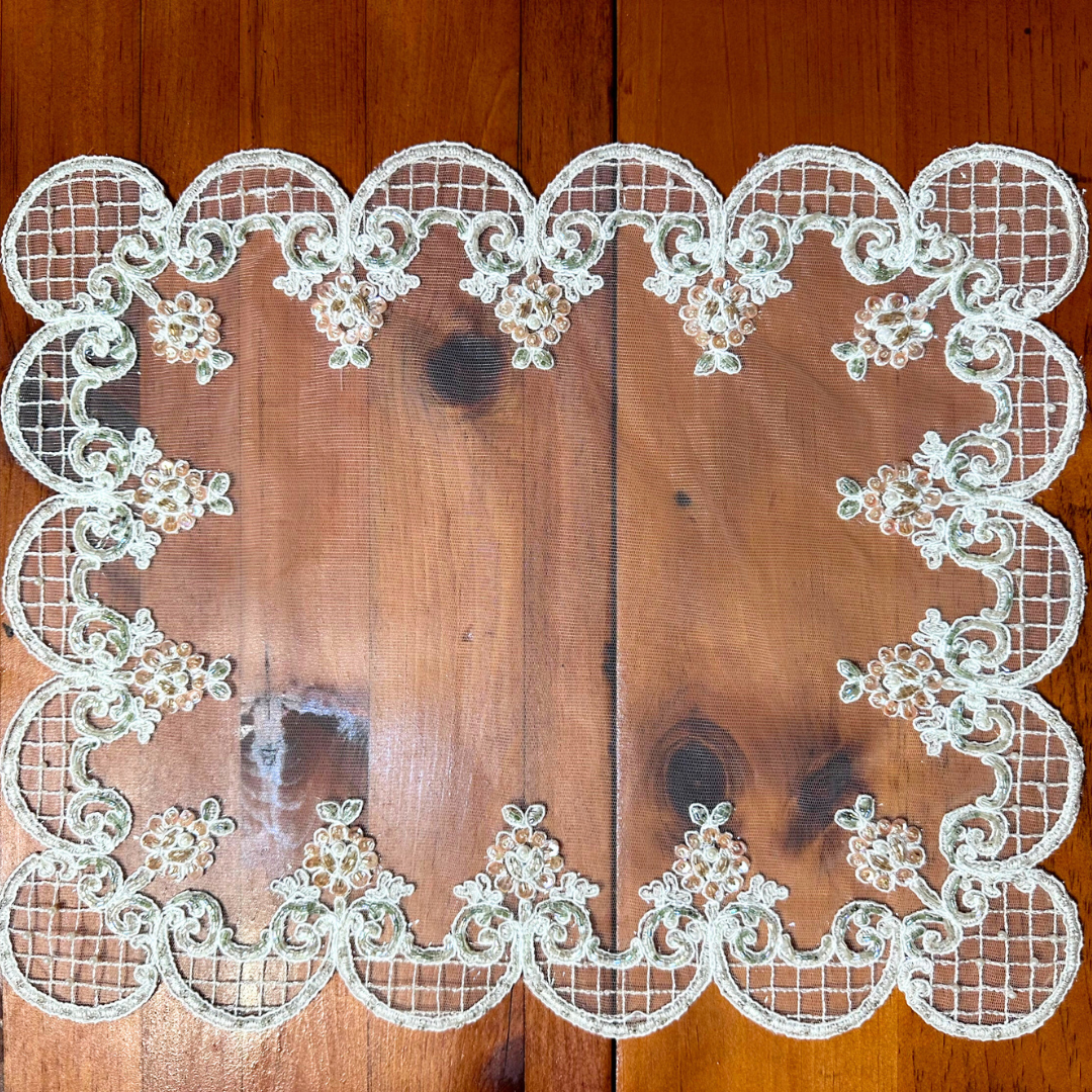 Petal Lace Doily – Handmade Beaded Lace Decor