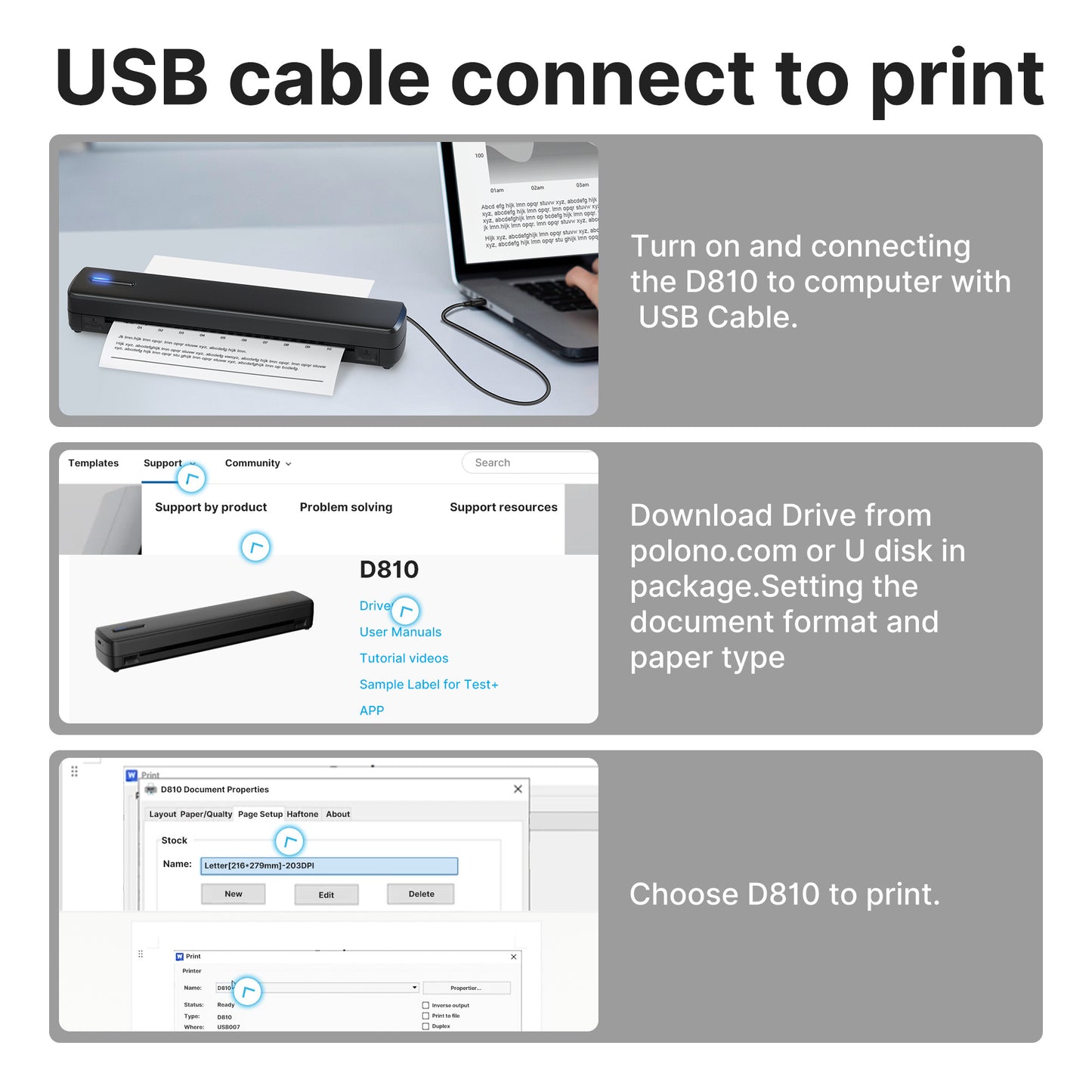 Mini Portable Wireless Thermal Printer | Inkless Bluetooth Travel Printer