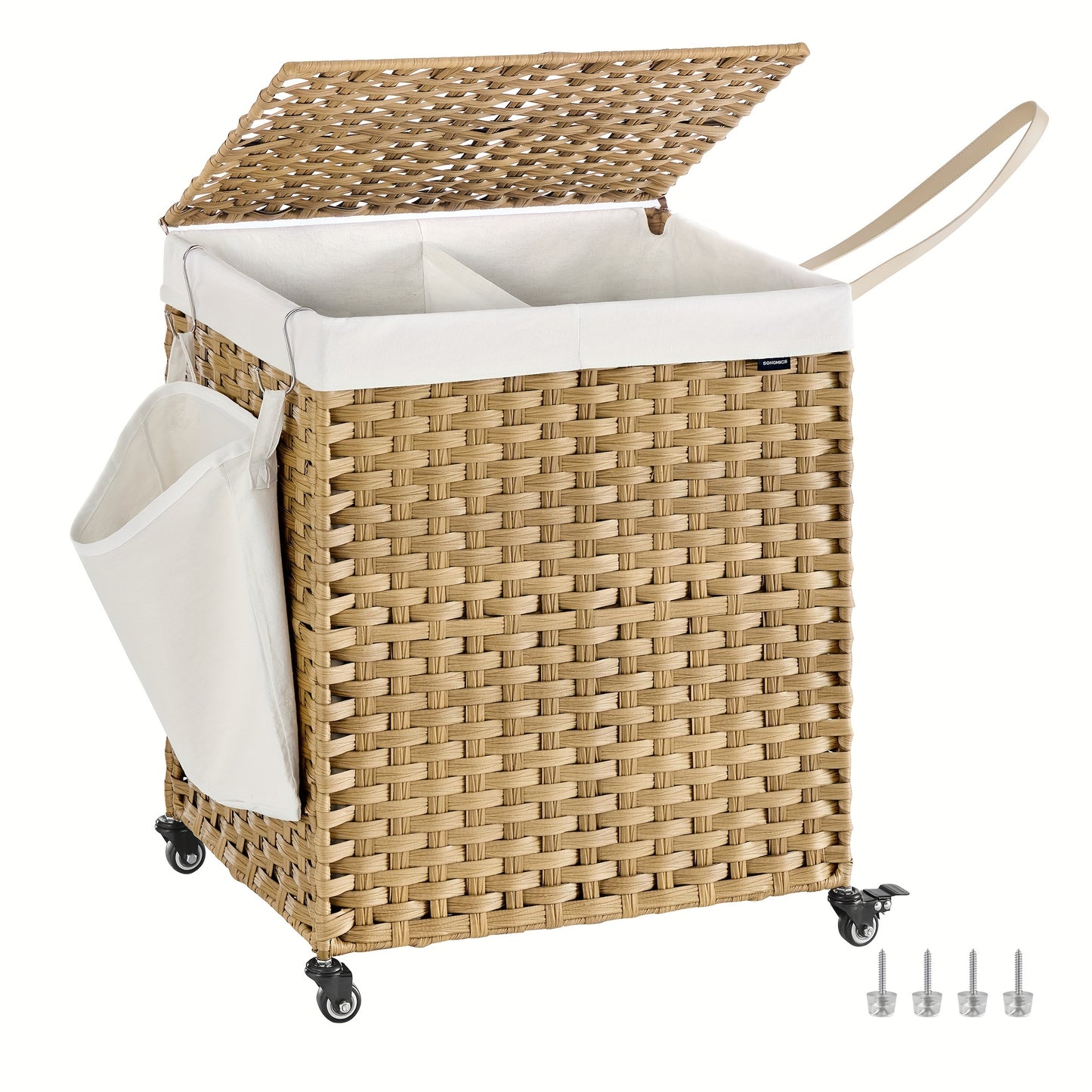 Foldable Laundry Hamper with Lid β 52.8 Gallon (200 L) Synthetic Rattan Clothes Basket