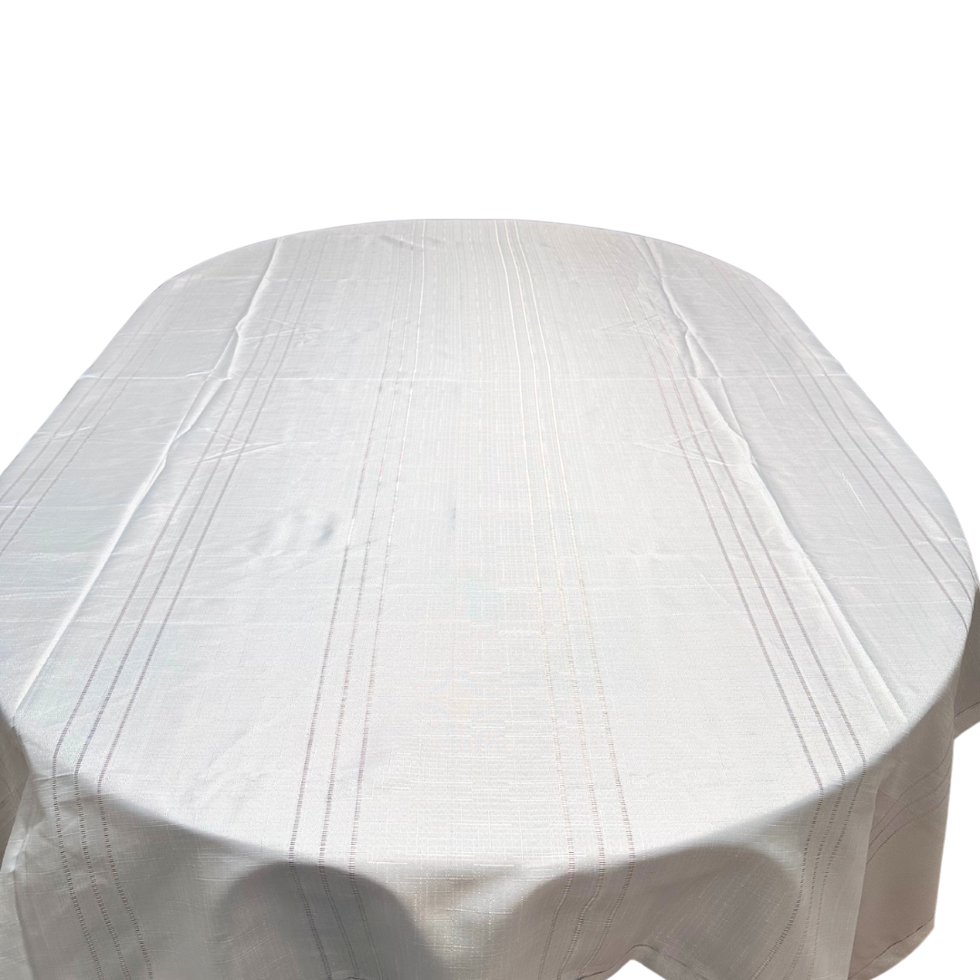 Handmade Rectangular Tablecloth – White Lace Cutout