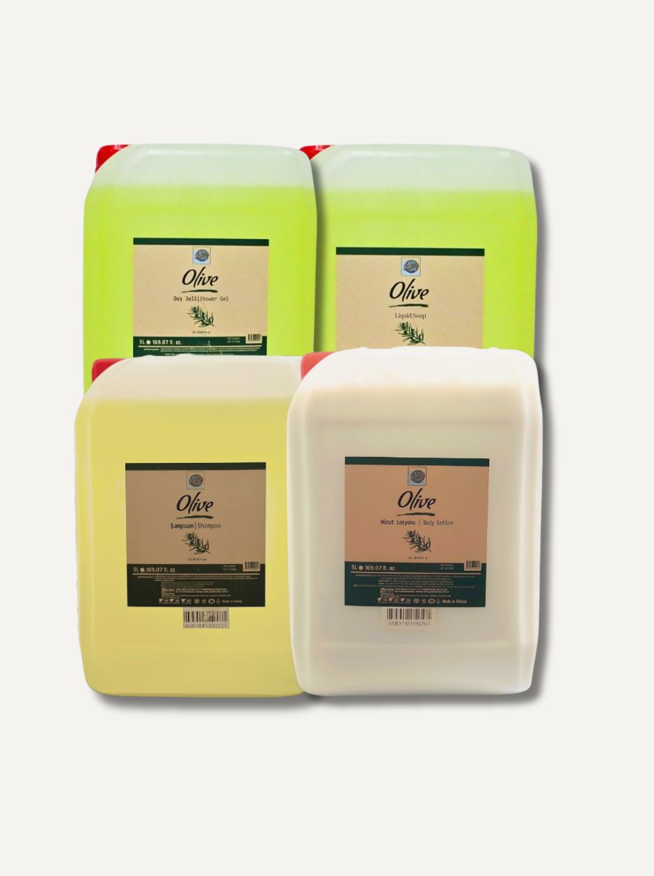 Roomsium Olive Care Set 5.2 Gallon Bulk | Hotel & Spa Toiletries