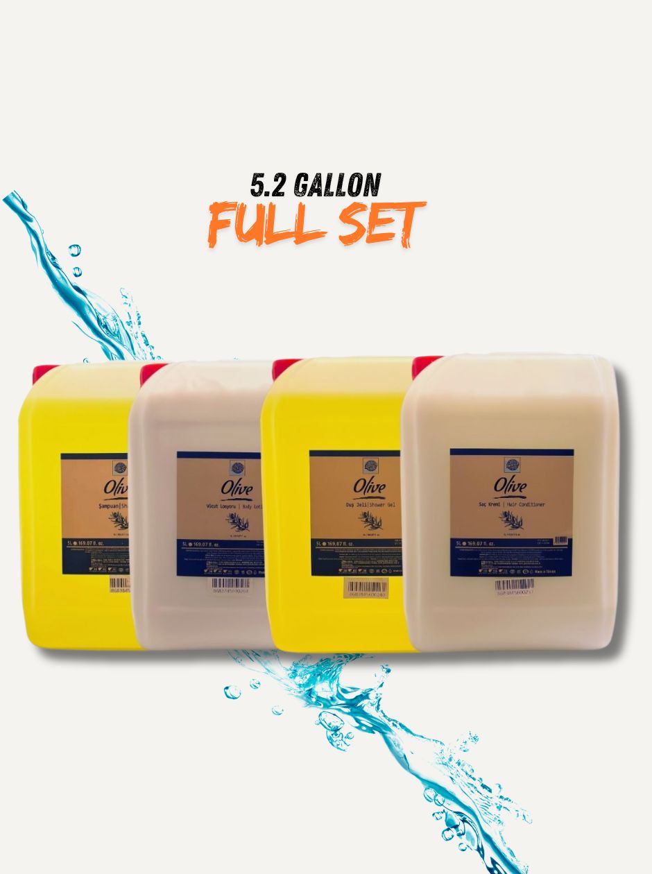 Roomsium Olive Care Set 5.2 Gallon Bulk | Hotel & Spa Toiletries