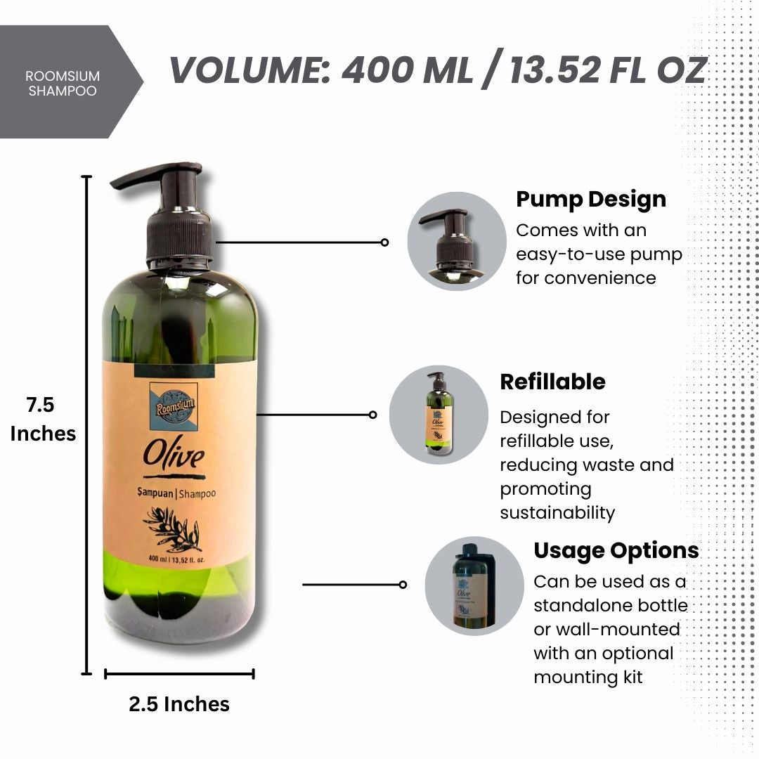Roomsium Olive Essence Shampoo – Refillable Dispenser