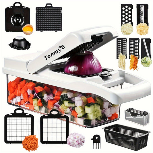 15-in-1 Premium Stainless Steel Vegetable Chopper Set – Multifunctional Kitchen Tool