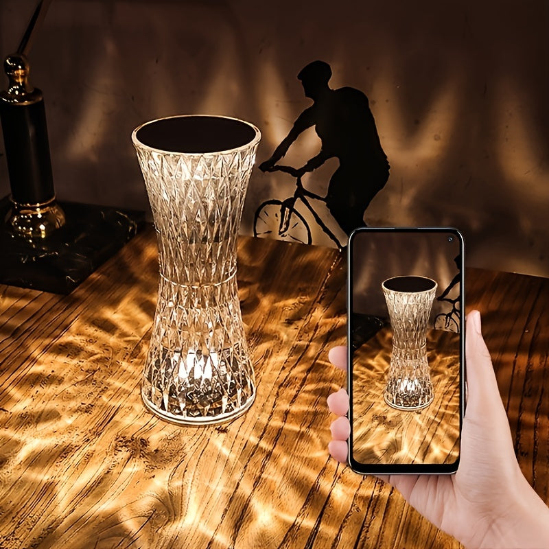 Crystal Diamond Touch Lamp | Dimmable USB Mood Light for Bedroom & Living Room