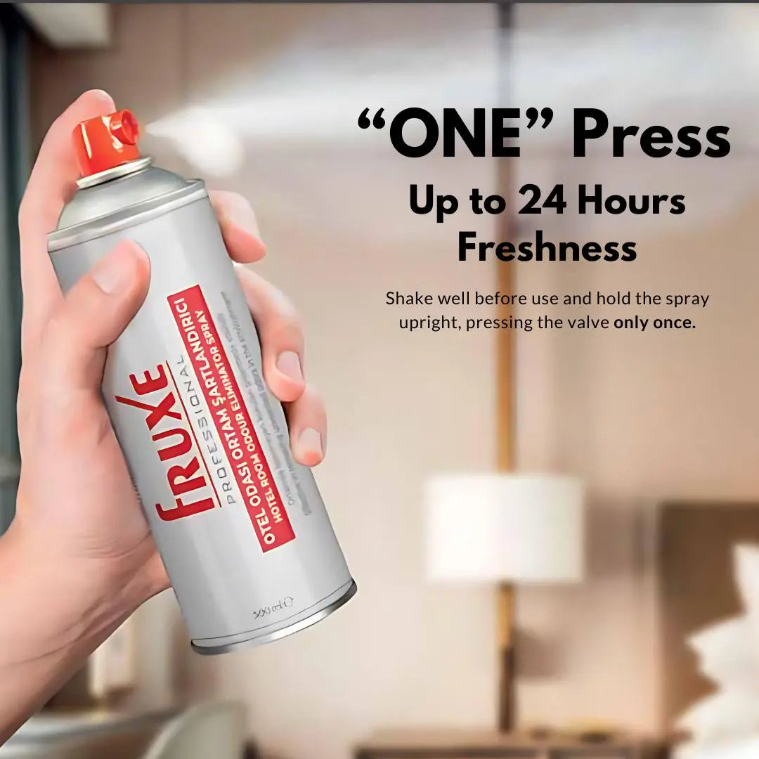 500ml Fruxe Professional Odor Eliminator, ideal for smoke and pet odors.