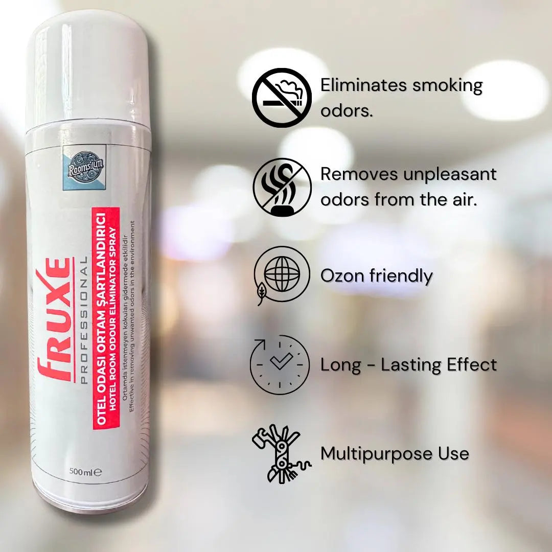 Fruxe Professional Room Odor Eliminator Spray – 500ml | Long-Lasting Freshness, Advanced Formula, Ideal for Homes, Offices, Hotels, Airbnb, Bathrooms, Kitchens, Eco-Friendly Air Freshener Roomsium