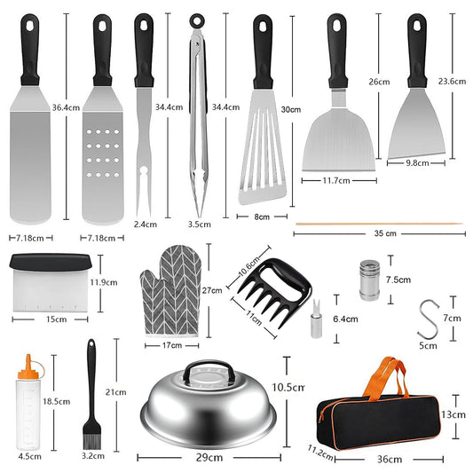 132PCS BBQ Griddle Accessories Kit Stainless Steel Outdoor Set