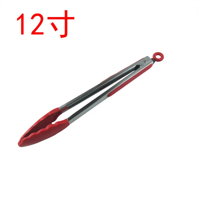 Silicone Kitchen & BBQ Tongs – Stainless Steel Locking Cooking Tongs (7 / 9 / 12 Inch)
