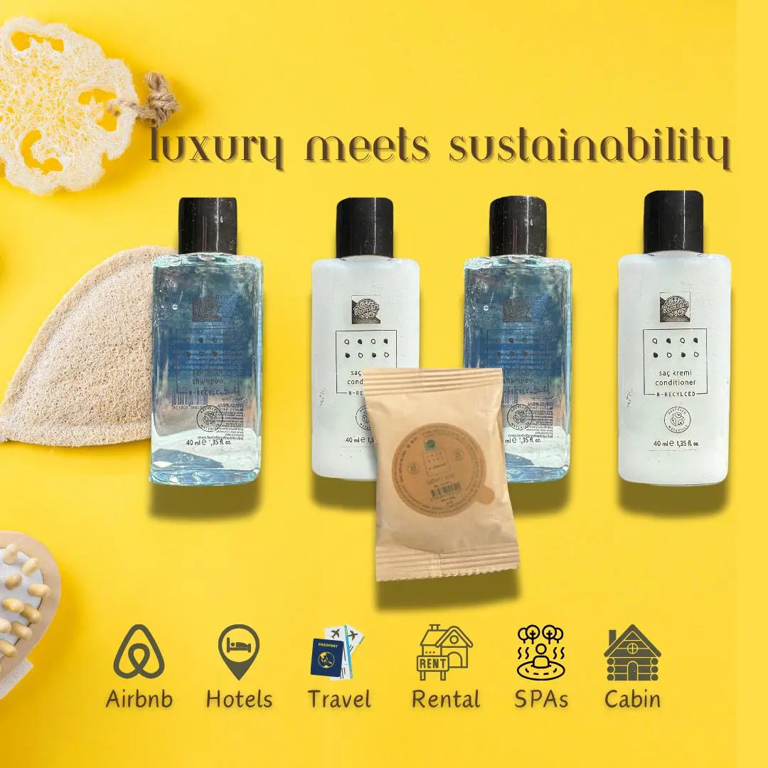 New Travel Size Toiletries Set by Roomsium, N-Recycled Box | Shampoo Body Gel, Hair Conditioner, Soap | Bulk Set for Vacation Rentals Guests-(125 Pieces - 25 Boxes Roomsium