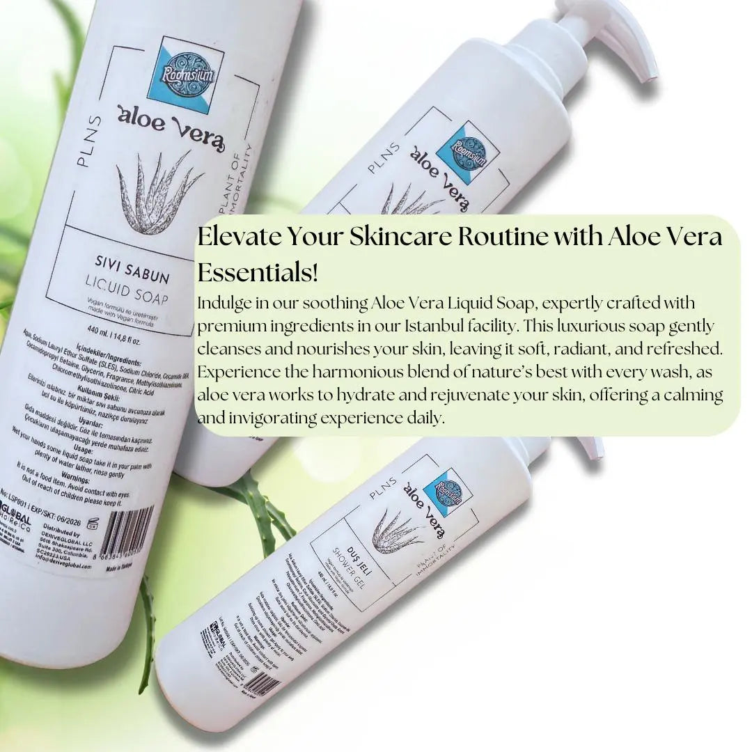Roomsium Aloe Vera Liquid Soap - Vegan, Gluten-Free, Hydrating & Soothing Roomsium