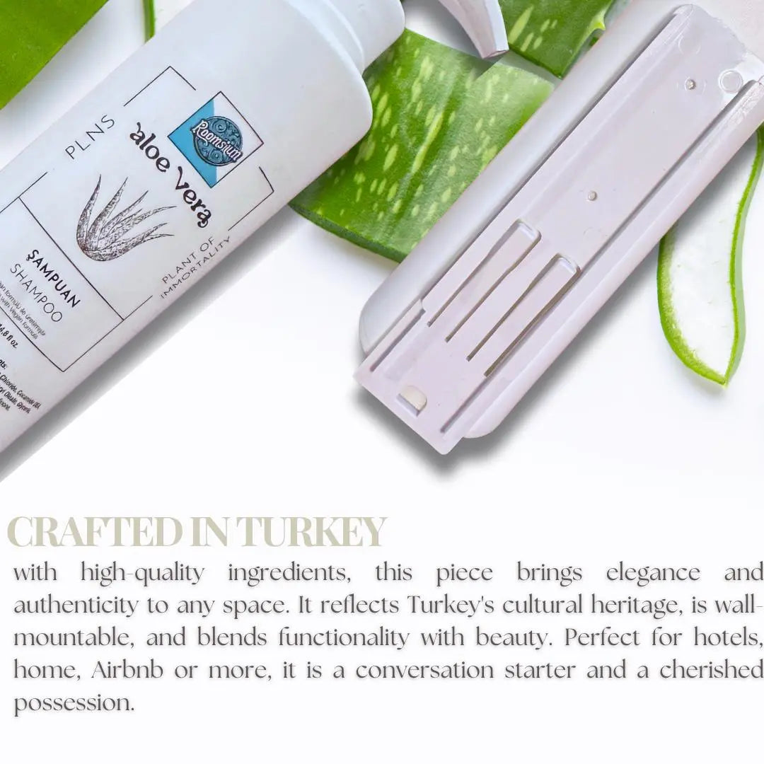 Roomsium Aloe Vera Shampoo - 14.8 Fl Oz, Vegan, Paraben-Free, Cruelty-Free, Hydrating Shampoo - Refillable Dispenser with Wall Mount Kit Roomsium
