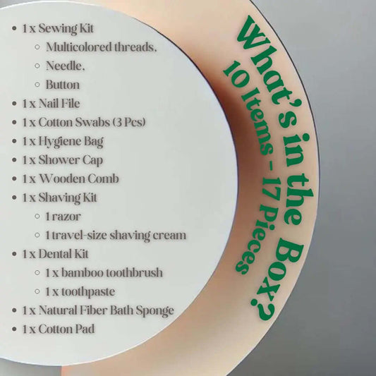 Roomsium Eco-Friendly Travel Toiletries Set | 10 Personal Care Essentials | Sustainable, Recyclable Packaging | Perfect for Travel, Airbnb, and Hotels Roomsium