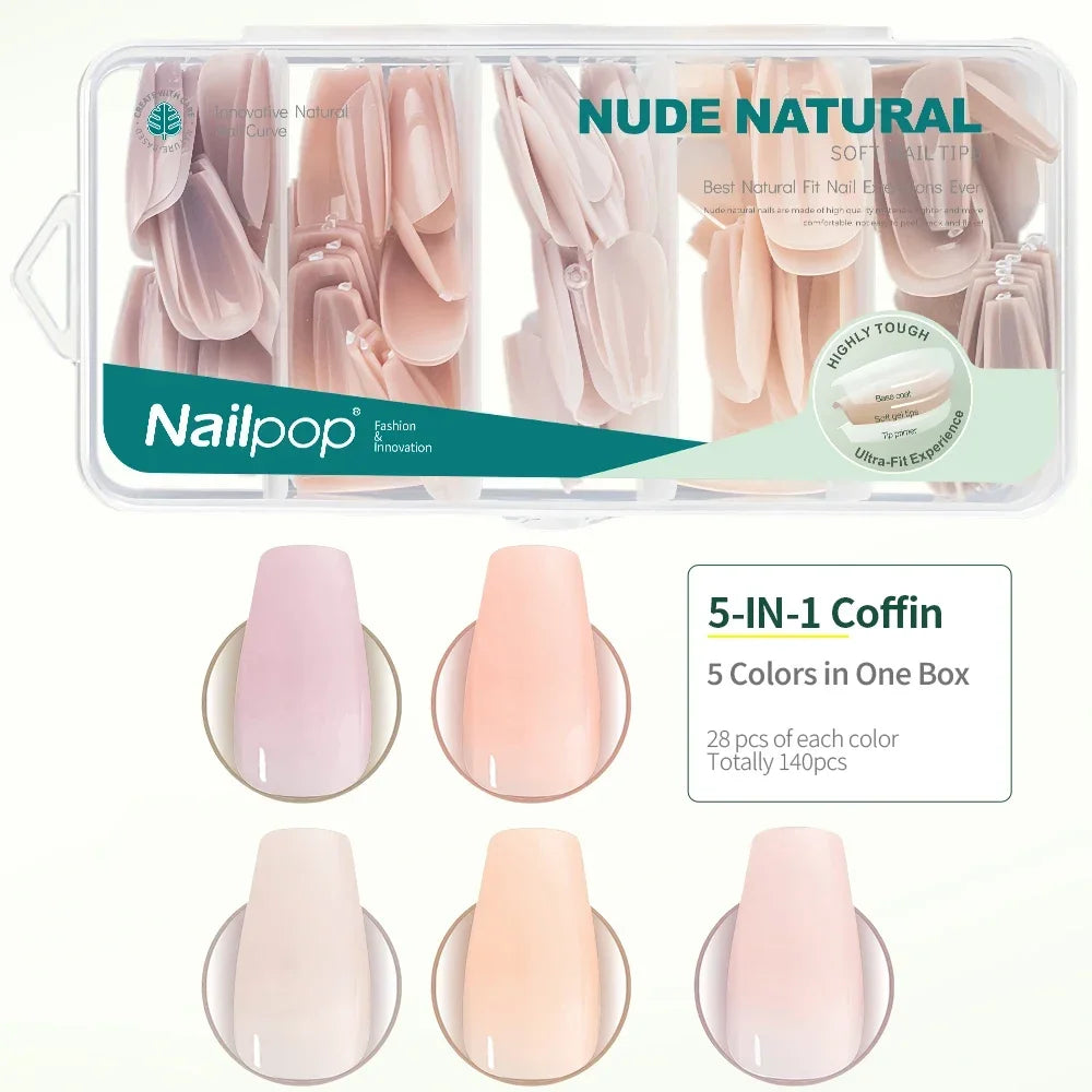 Nailpop 3-in-1 Nude Natural Nail Tips β 140PCS