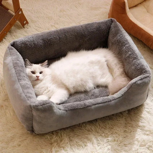 Plush Cat Bed Winter House – Breathable Cozy Pet Sleeping Bed