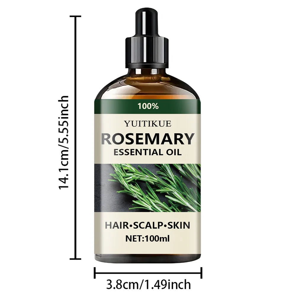 100% Pure Rosemary Essential Oil – Aromatherapy Oil for Hair, Scalp & Skin (100g)