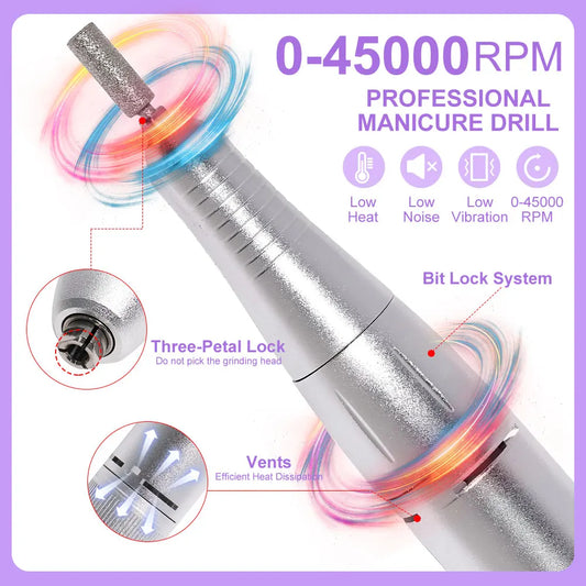 45000 RPM Rechargeable Nail Drill – Electric Manicure Machine