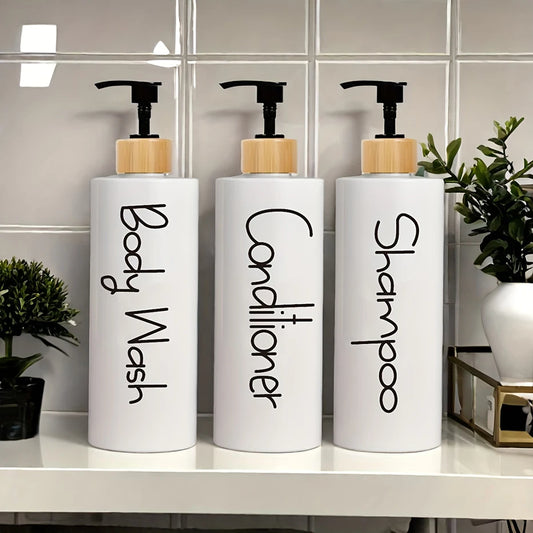 3PCS Refillable Soap Dispenser Bottles Bathroom Set