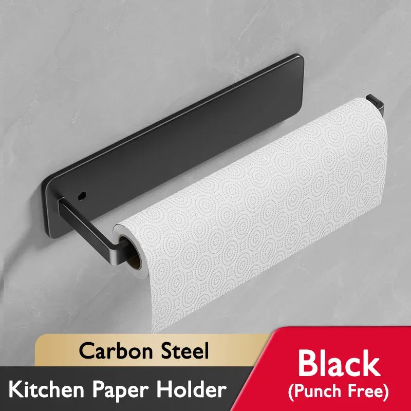 Self Adhesive Paper Towel Holder – No-Drill Metal Rack for Kitchen & Bathroom