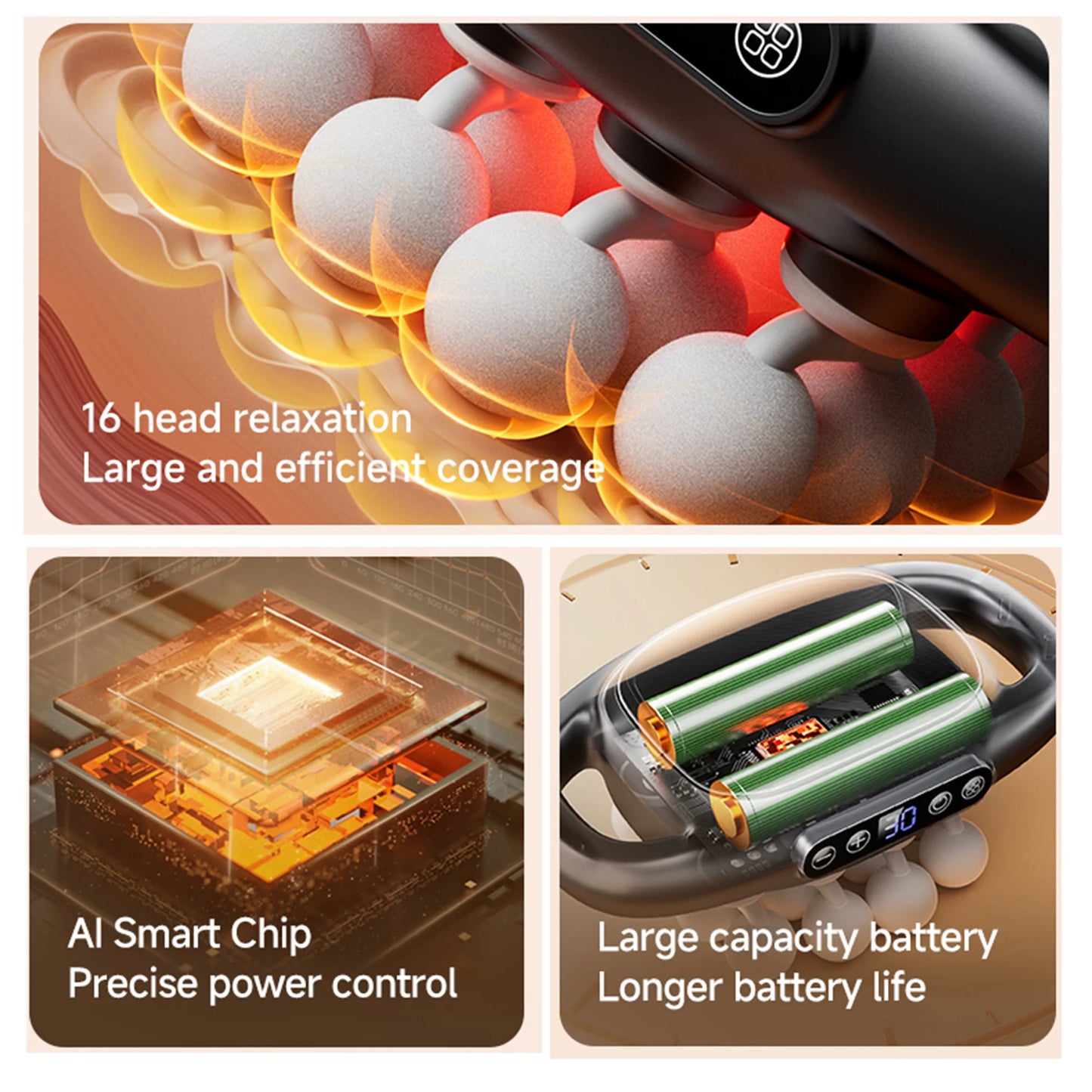 Deep Tissue Massage Gun Set – Electric Muscle Relaxation Massager with 16 Heads