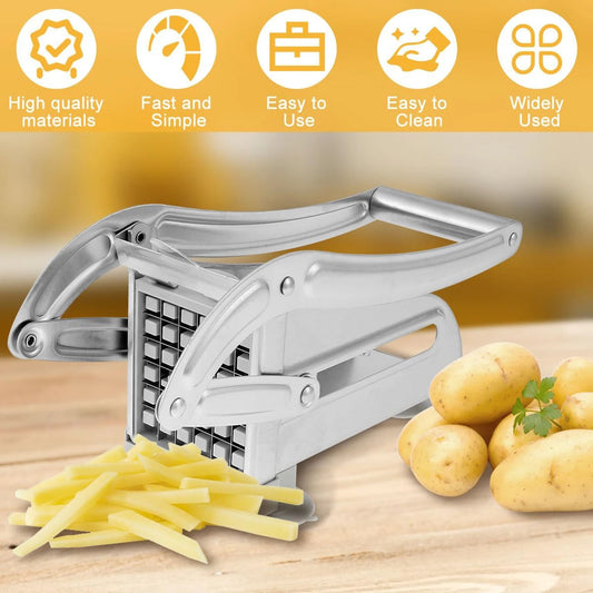 French Fries Cutter – Stainless Steel Quick-Cut Potato Slicer (36 / 46 Hole Blade)