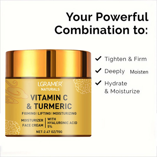 Turmeric & Vitamin C Face Cream with Retinol – Moisturizing Facial Cream (70g) - Roomsium