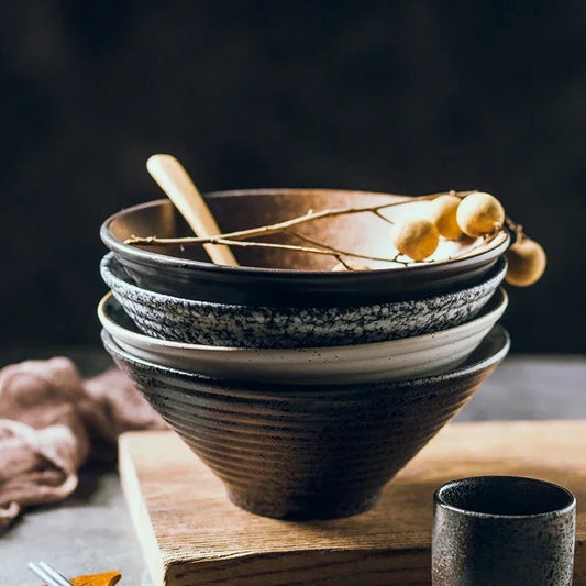 Japanese-Style Ceramic Ramen Bowl – Large Porcelain Soup, Rice & Noodle Bowl