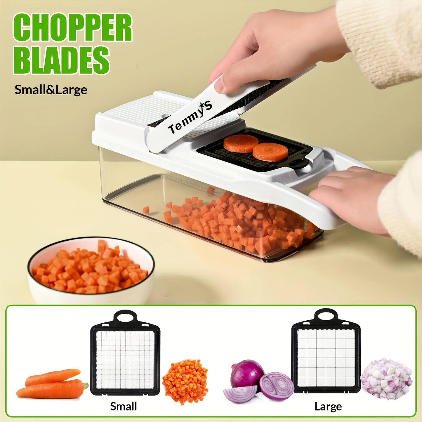 15-in-1 Premium Stainless Steel Vegetable Chopper Set – Multifunctional Kitchen Tool
