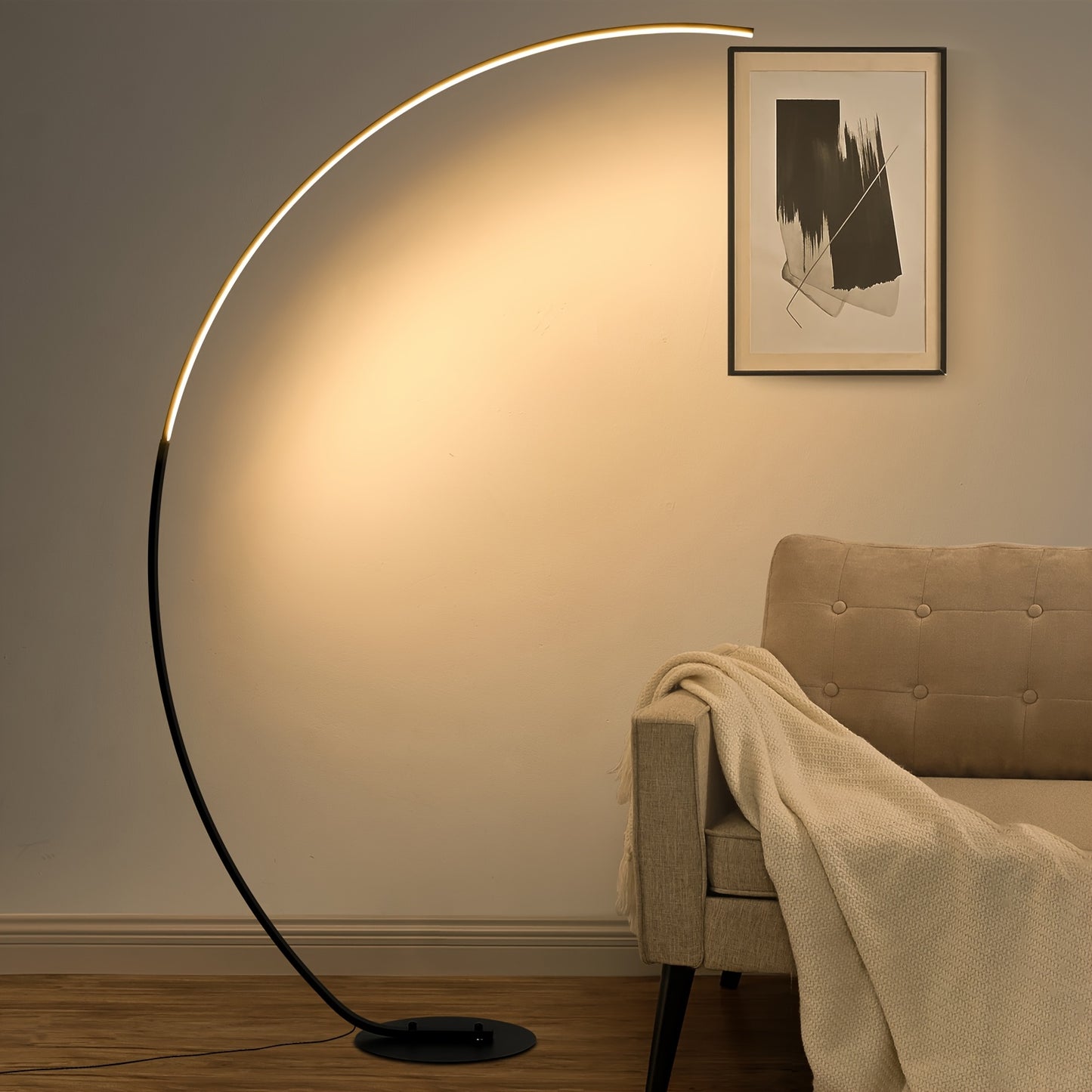 MASTHDF 65-Inch Arched Floor Lamp with Remote Control – Dimmable LED Lighting for Bedroom & Living Room
