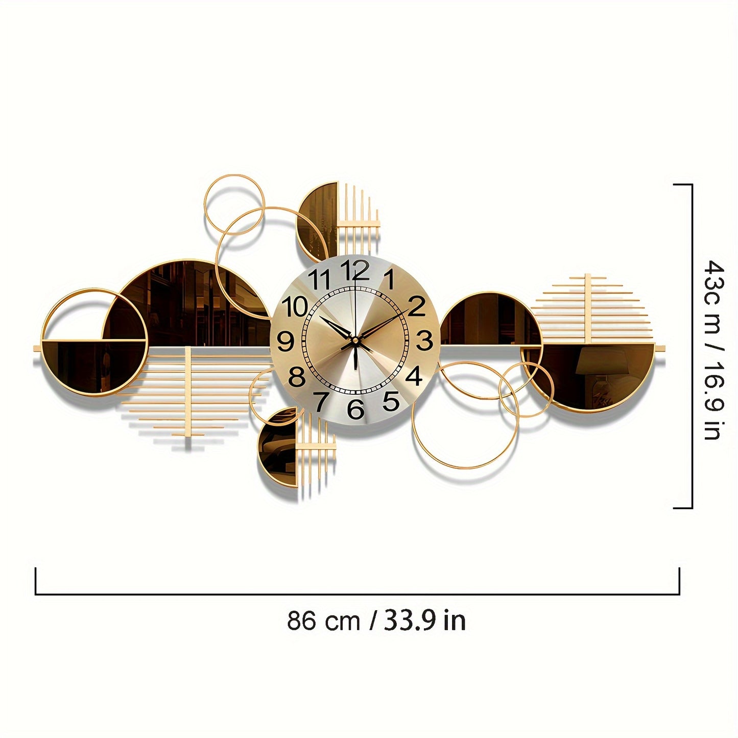 3D Metal Wall Art Clock – Modern Decorative Silent Wall Clock