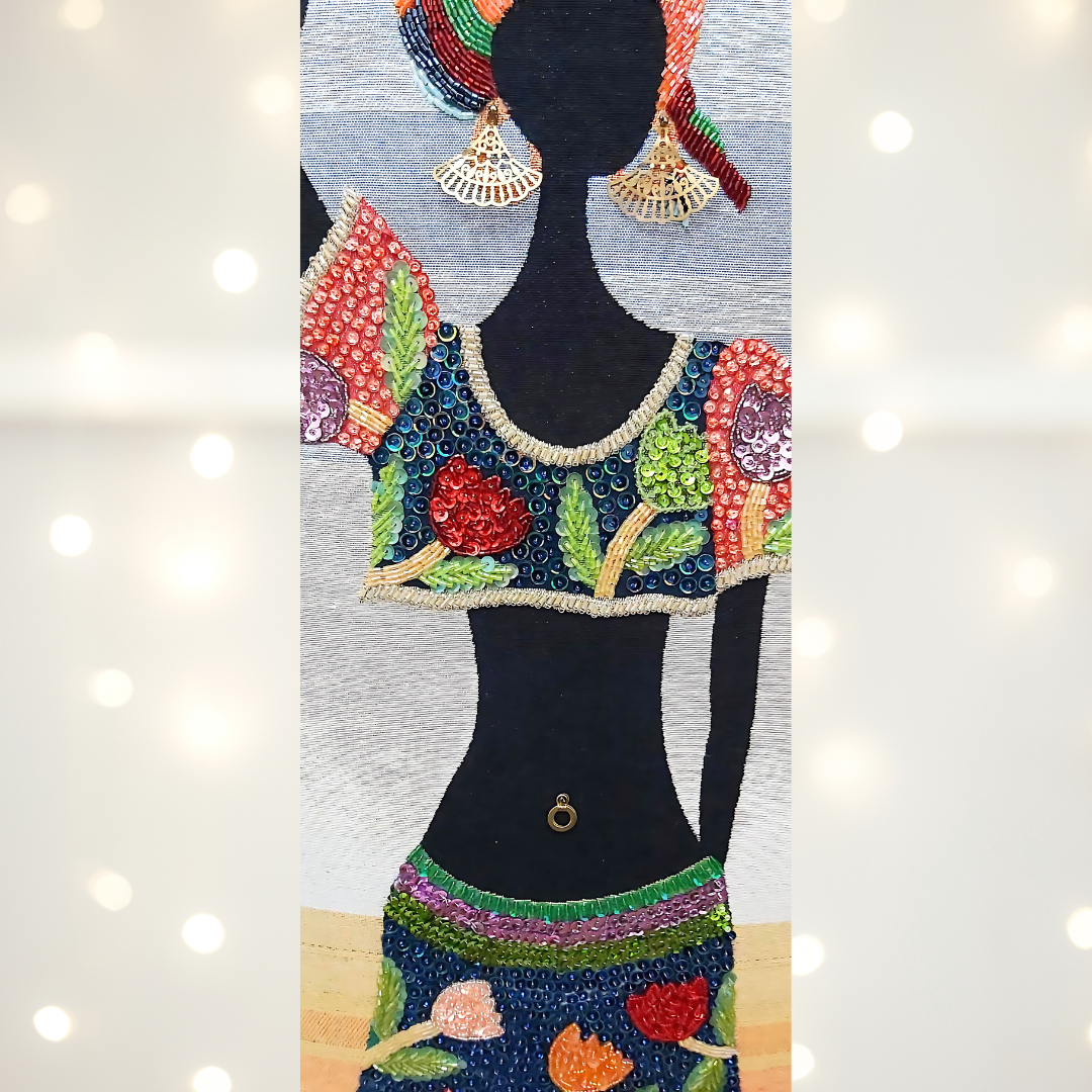 Arab Girl Beaded Art on Premium Gobelin Fabric