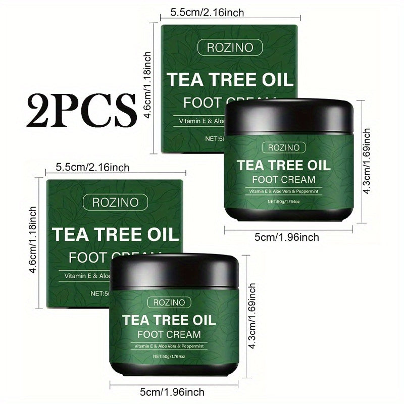 ROZINO Tea Tree & Aloe Vera Foot Cream 2-Pack