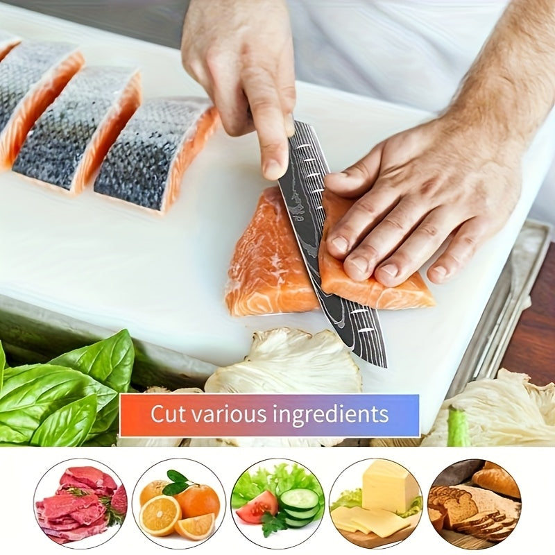 Damascus Pattern Knife Set – 7 or 10-Piece Stainless Steel Kitchen Knife Collection