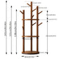 Rotary Solid Wood Coat Rack with 3 Shelves & 9 Hooks – Freestanding 360° Rotating Organizer