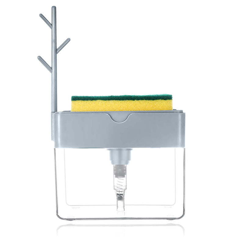 Dish Brush with Soap Dispenser – Press-Type Kitchen Cleaning Brush Pot (600ml)