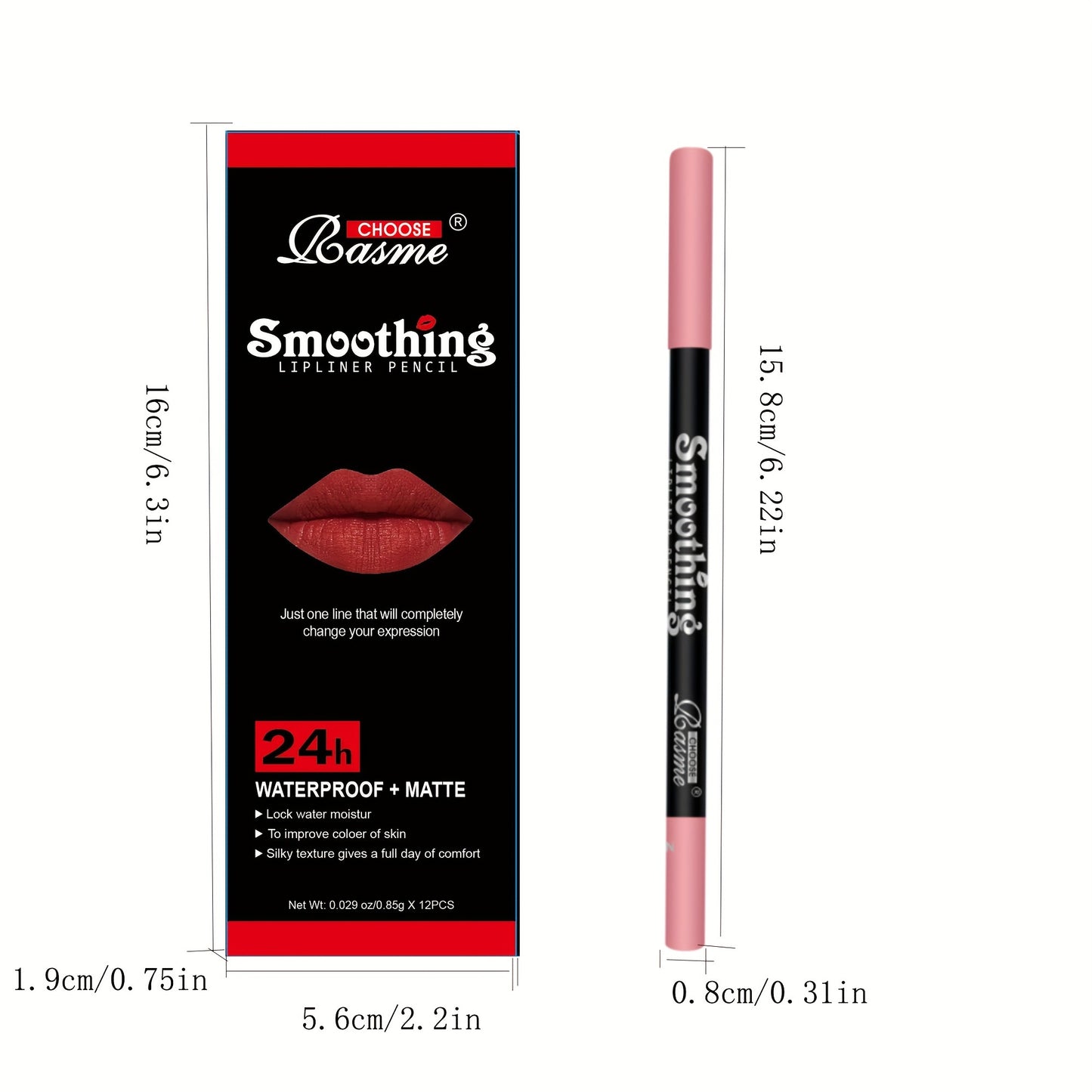 12-Piece Lipstick & Lip Liner Set with Matte Lip Gloss