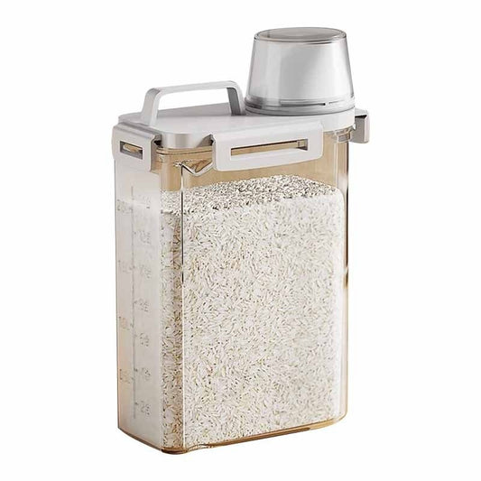 Airtight Food Storage Container with Measuring Scale – Rice, Cereal & Noodle Jar