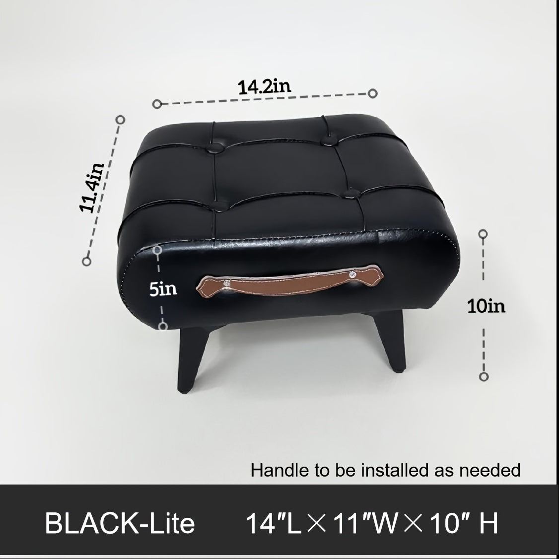 High-Quality Oil Wax Leather Low Stool – Padded Footstool & Accent Bench