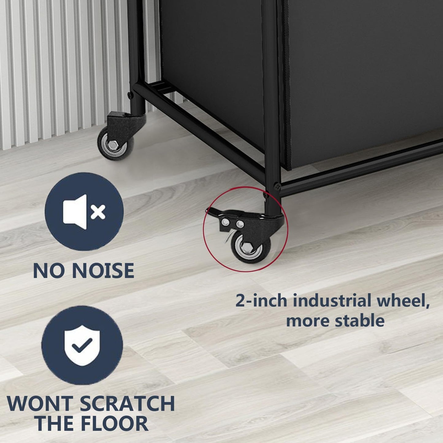 4-Bag Sorter Laundry Hamper Cart with Heavy-Duty Rolling Wheels