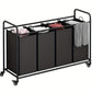 4-Bag Sorter Laundry Hamper Cart with Heavy-Duty Rolling Wheels