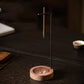 Zen-Inspired Incense Holder – Metal & Manufactured Wood with Ash Catcher