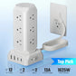 SUPERDANNY 12-Outlet Power Strip Tower with USB & Surge Protection – 35W Fast Charging Station