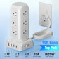 SUPERDANNY 12-Outlet Power Strip Tower with USB & Surge Protection – 35W Fast Charging Station