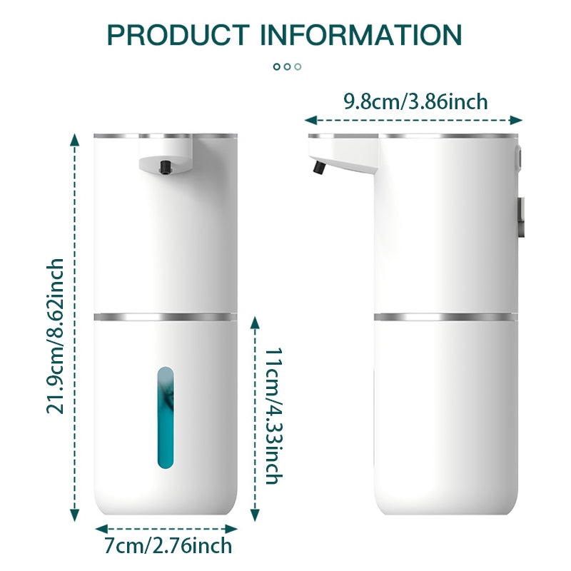 Automatic Touchless Foaming Soap Dispenser – 380ml USB Rechargeable with 4 Foam Levels