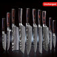 Damascus Pattern Knife Set – 7 or 10-Piece Stainless Steel Kitchen Knife Collection